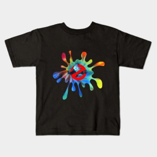 Ghostbusters Psychedelic No Ghost Tie Dye Splat on Black Kids T-Shirt